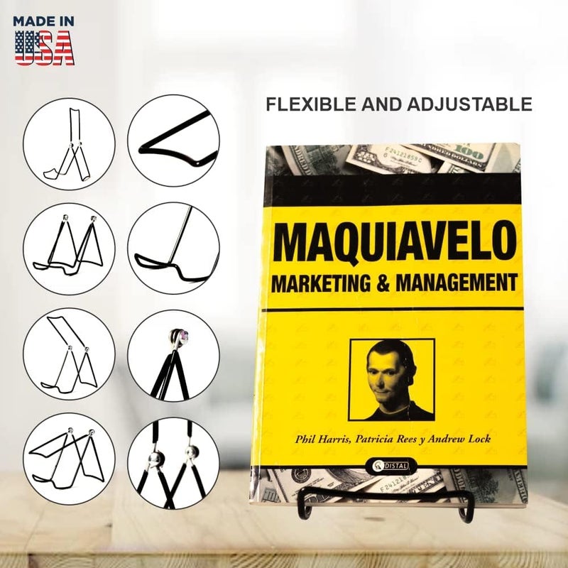 KINGDOM SOLUTIONS MADE IN USA 2-Pack Sturdy & Durable Adjustable Metal Easels to Display Books, Frames, Comics, Plates & More - Unique on the Market - Image 4